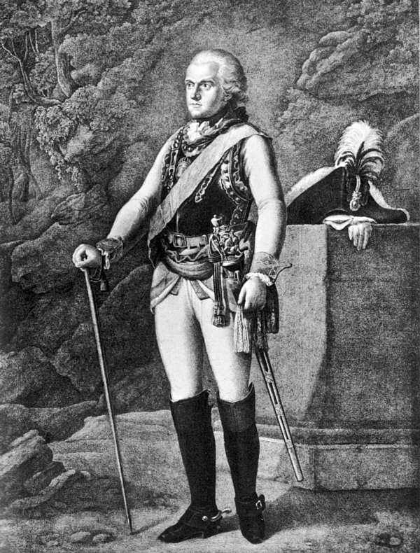 Herzog Carl August von Sachsen-Weimar-Eisenach um 1790, Stich, Müller nach dem Gemälde von Georg Melchior Kraus