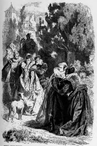 Maria Stuart, 3. Akt, 4. Szene: Im Schlosspark von Fortheringhay kommt es zur Auseinandersetzung von Maria Stuart mit Königin Elisabeth.