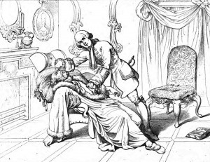 Friedrich Schiller "Die Räuber", 2. Akt 2. Szene: Franz Moor hat seinen Vater zu Tode erschreckt. Franz glaubt zunächst, dass sein Vater tot ist.