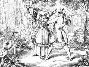 Friedrich Schiller "Die Räuber", 3. Akt 1. Szene: Amalia hält sich im Garten des Moor'schen Schlosses den aufdringlichen Franz vom Leibe.