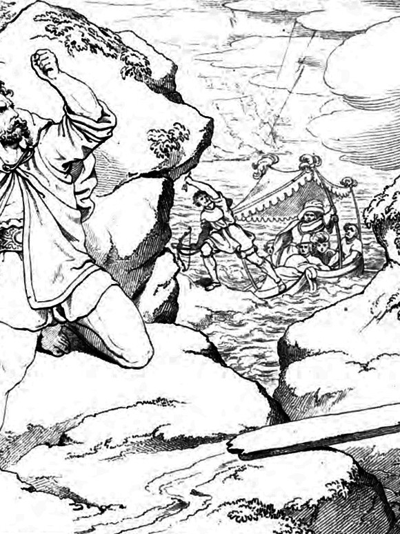 Friedrich Schiller "Wilhelm Tell" 4. Akt 1. Szene: Durch einen kühnen Sprung kann sich Wilhelm Tell aus den Klauen von Gessler retten.