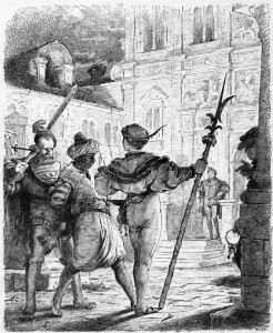 Verschwörung des Fiesco – 4. Akt, 9. Szene: Der Mohr wird verhaftet und an Fiesco übergeben.